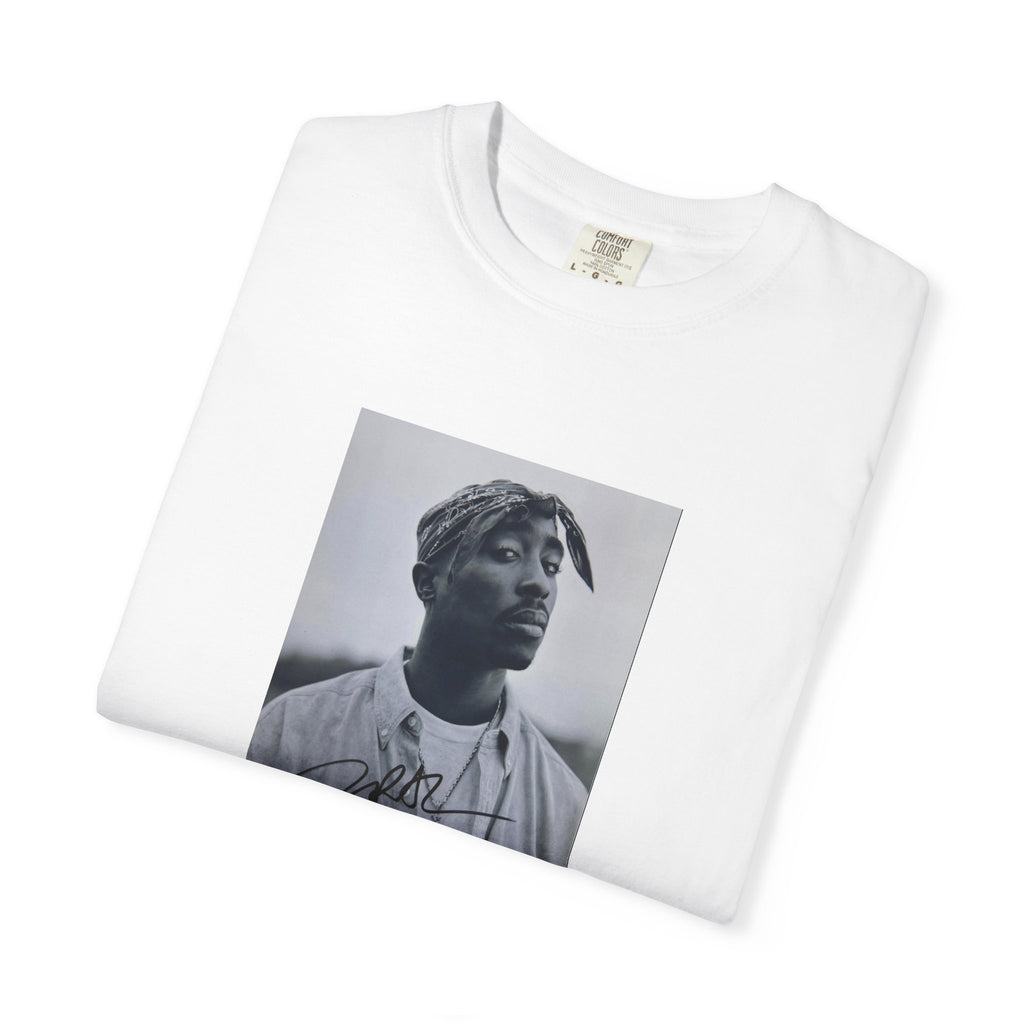 T-Shirt — Vintage Black & White Portrait Photo Tee with Signature Print