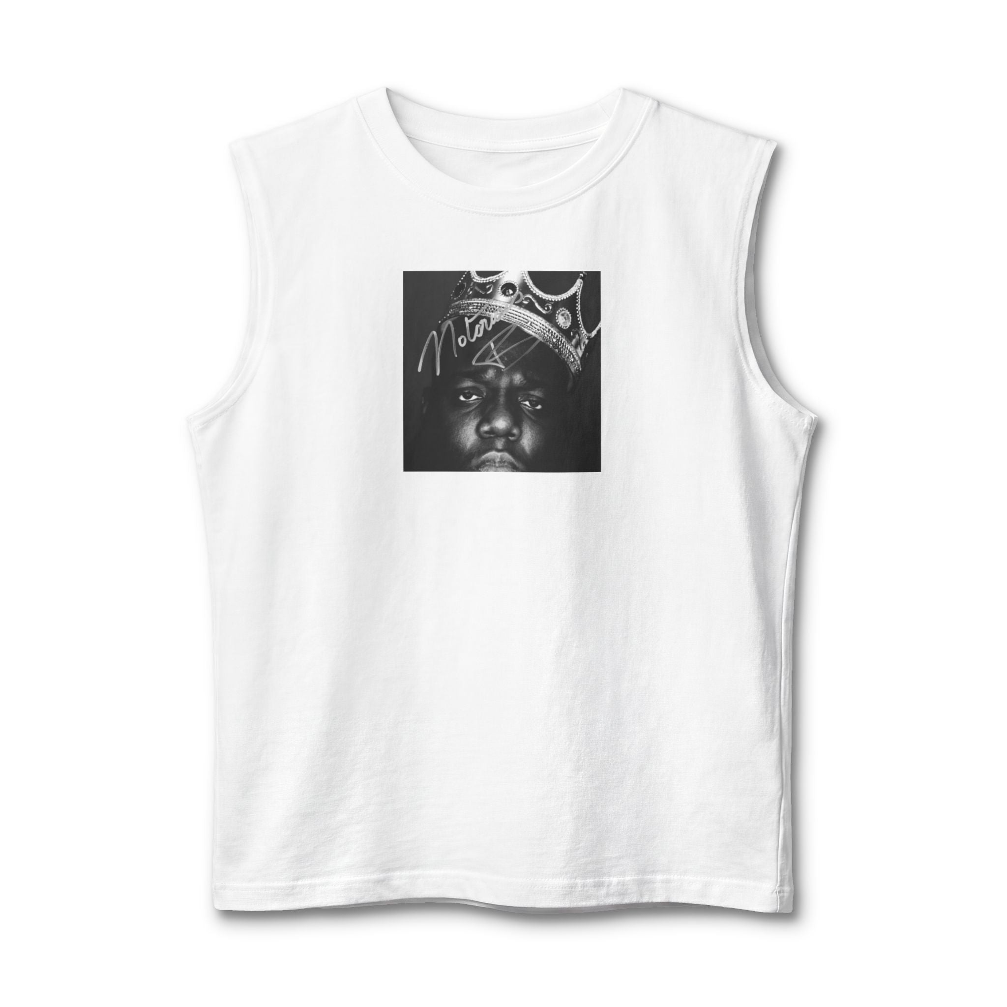 Notorious B.I.G. Crown Photo Muscle Tank — Retro Rap Graphic Tank Top