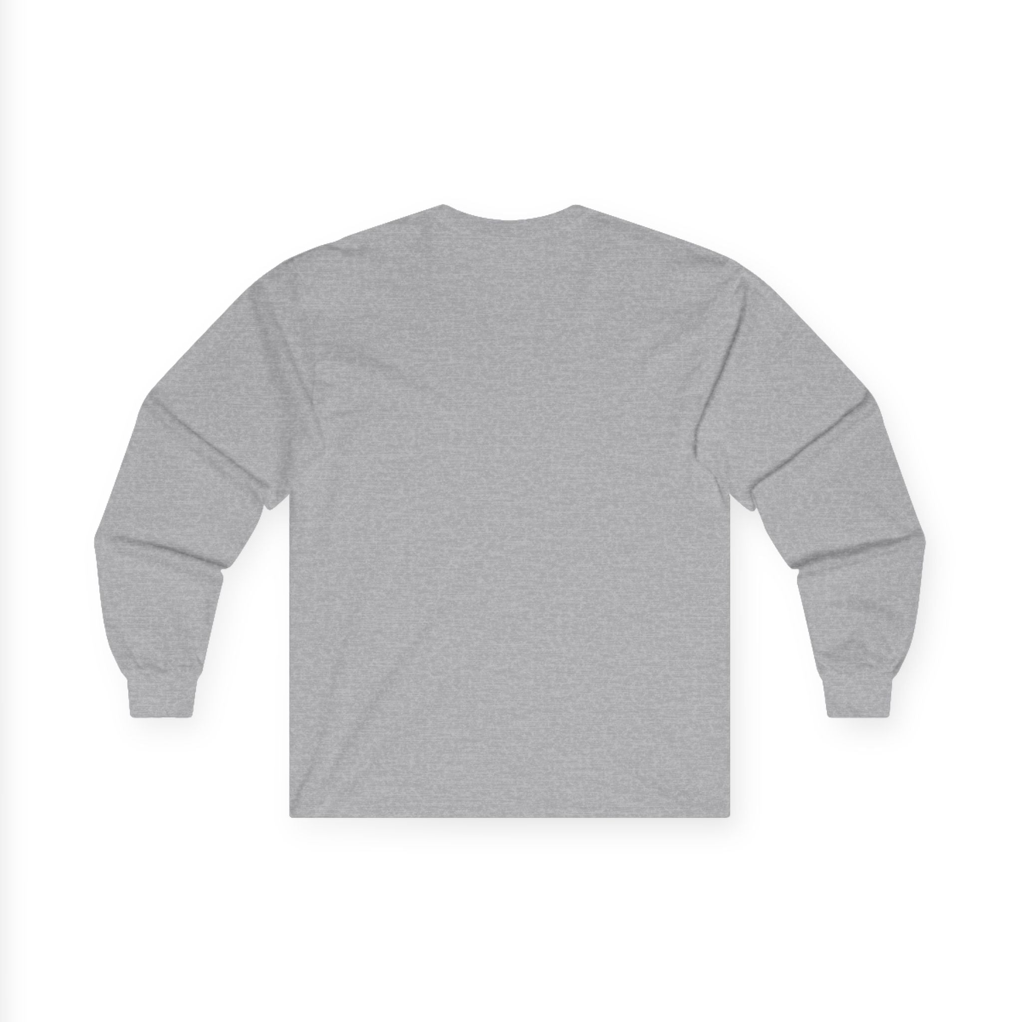 Long Sleeve Tee — Black Square Photo Smoke Graphic with Small Text