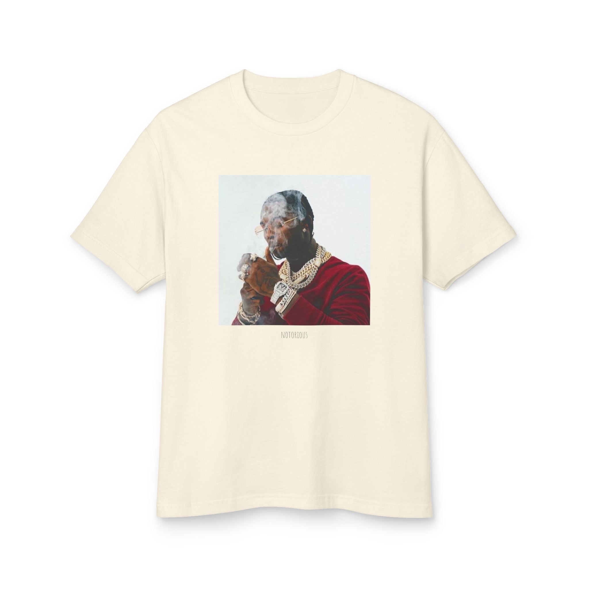 Vintage Portrait Graphic Tee — Smoky Portrait Print Cotton T‑Shirt