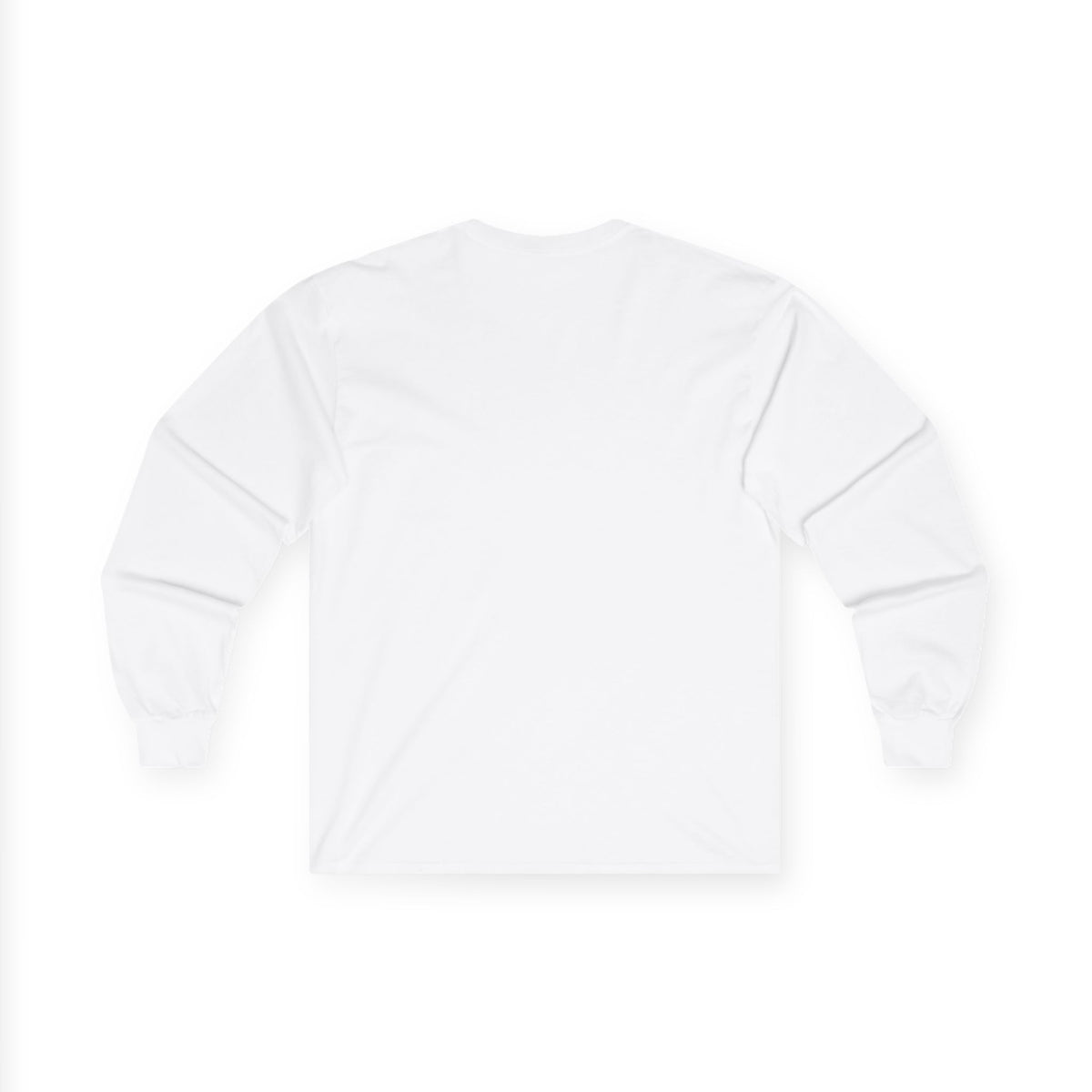 Long Sleeve Tee — Black Square Photo Smoke Graphic with Small Text