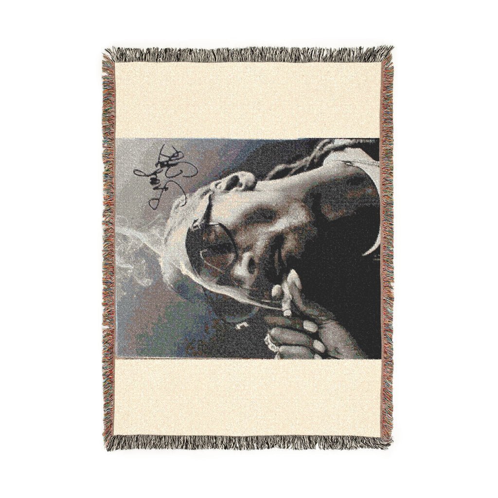 Woven Blanket — Retro Smoke Portrait Throw Blanket