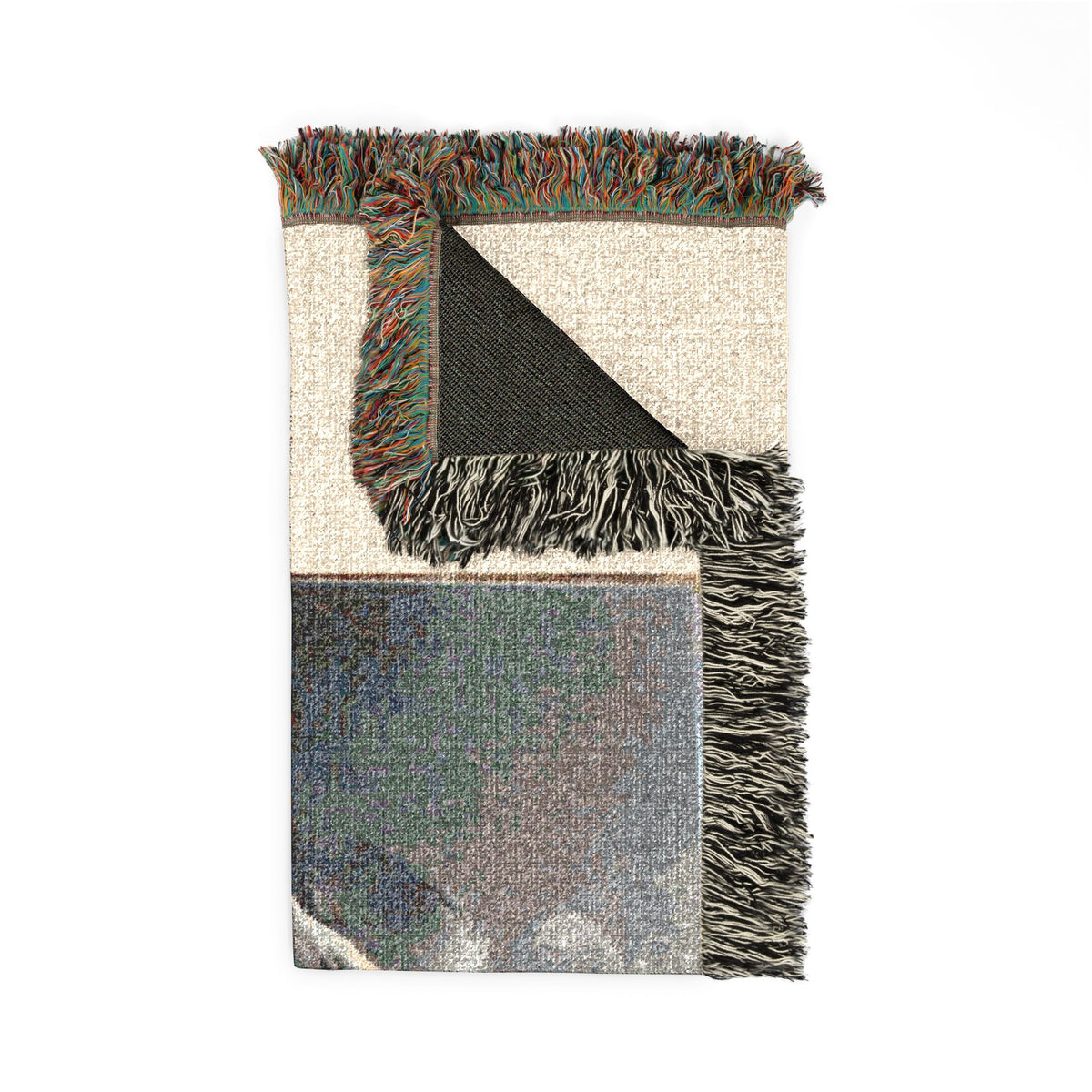 Woven Blanket — Retro Smoke Portrait Throw Blanket