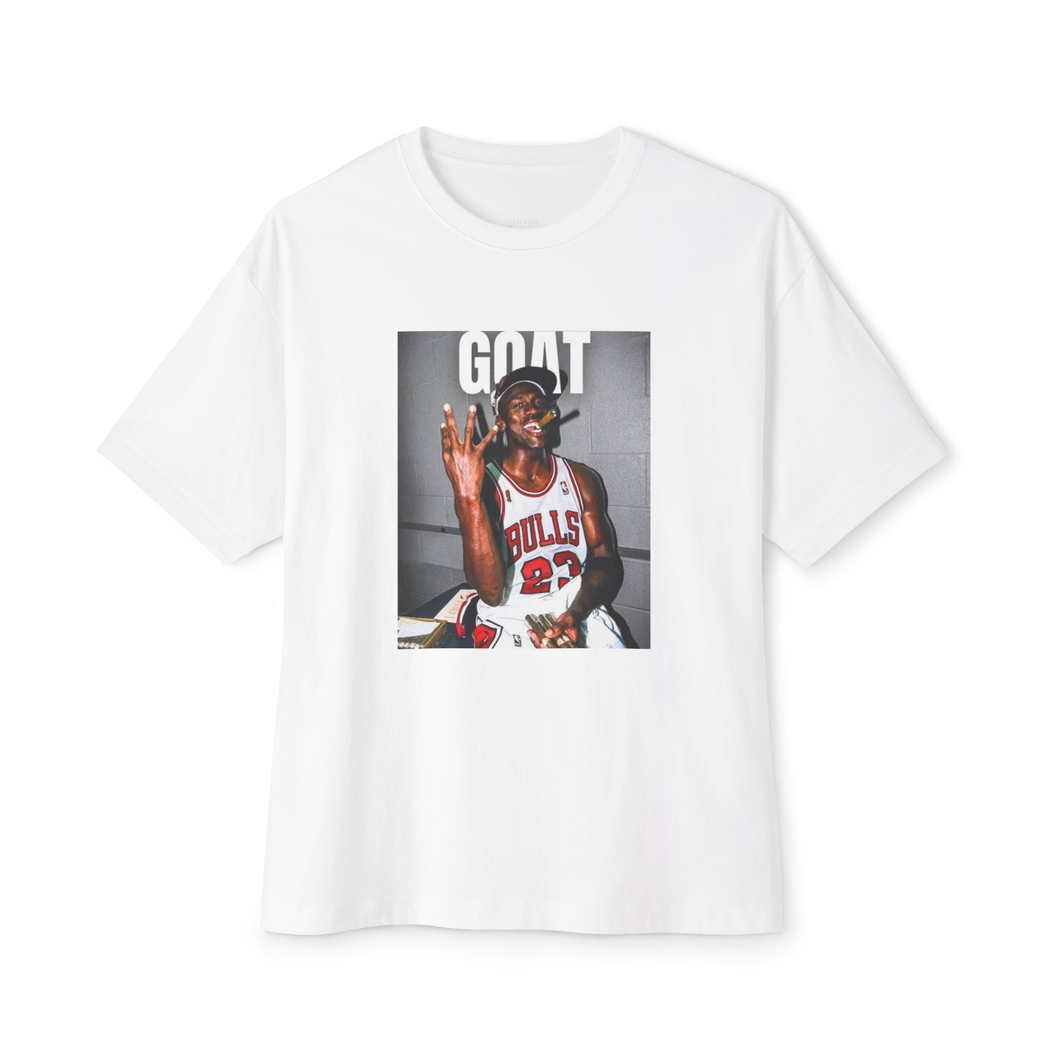GOAT Michael Jordan Photo Tee — Retro Bulls Basketball Graphic T-Shirt