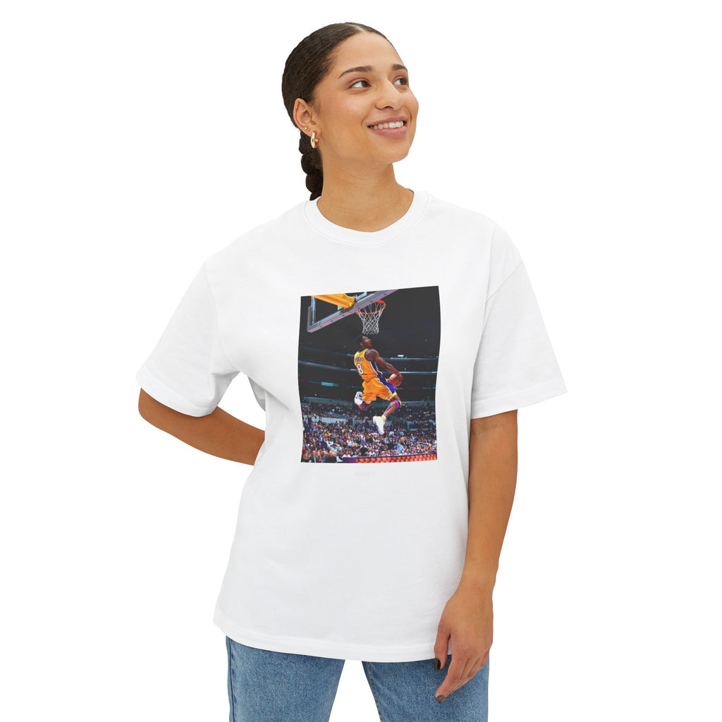 Basketball Dunk Photo Tee — Vintage Game Night Oversized Shirt