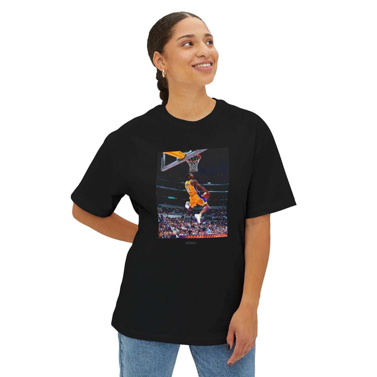 Basketball Dunk Photo Tee — Vintage Game Night Oversized Shirt