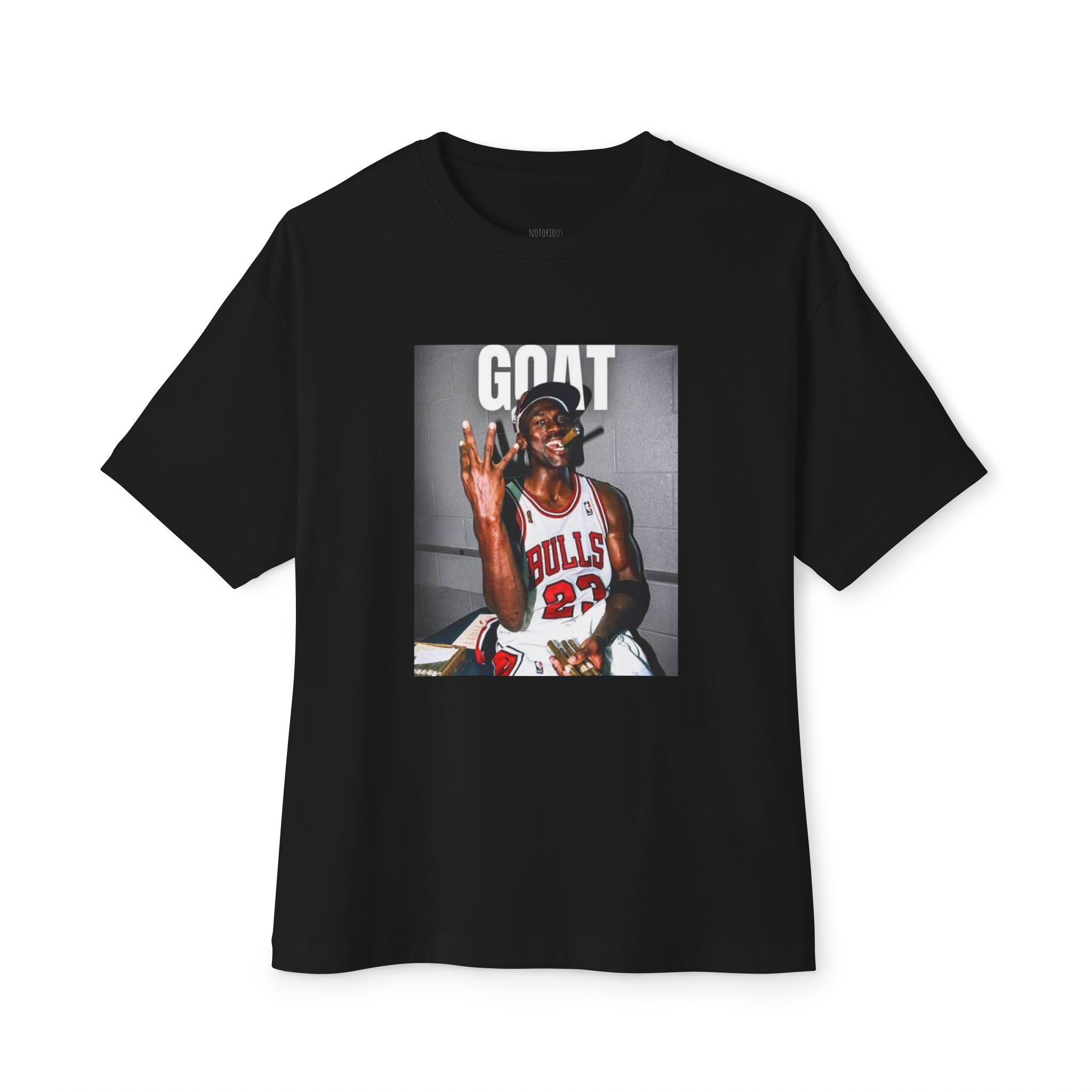 GOAT Michael Jordan Photo Tee — Retro Bulls Basketball Graphic T-Shirt