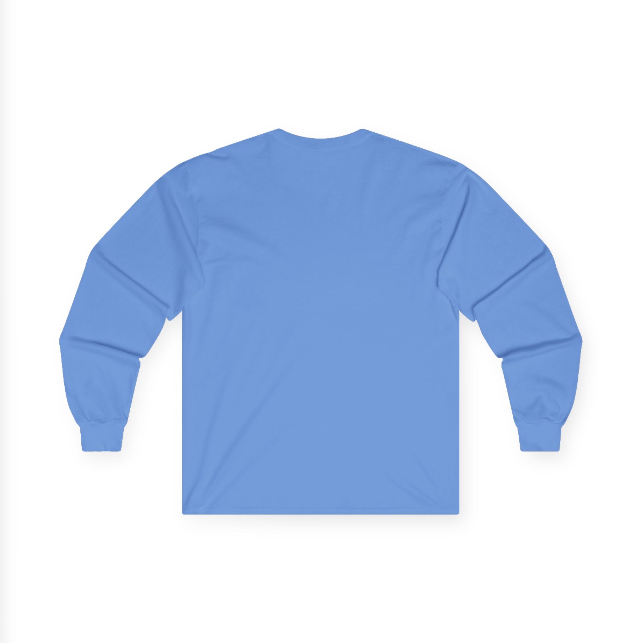 Long Sleeve Tee — Black Square Photo Smoke Graphic with Small Text