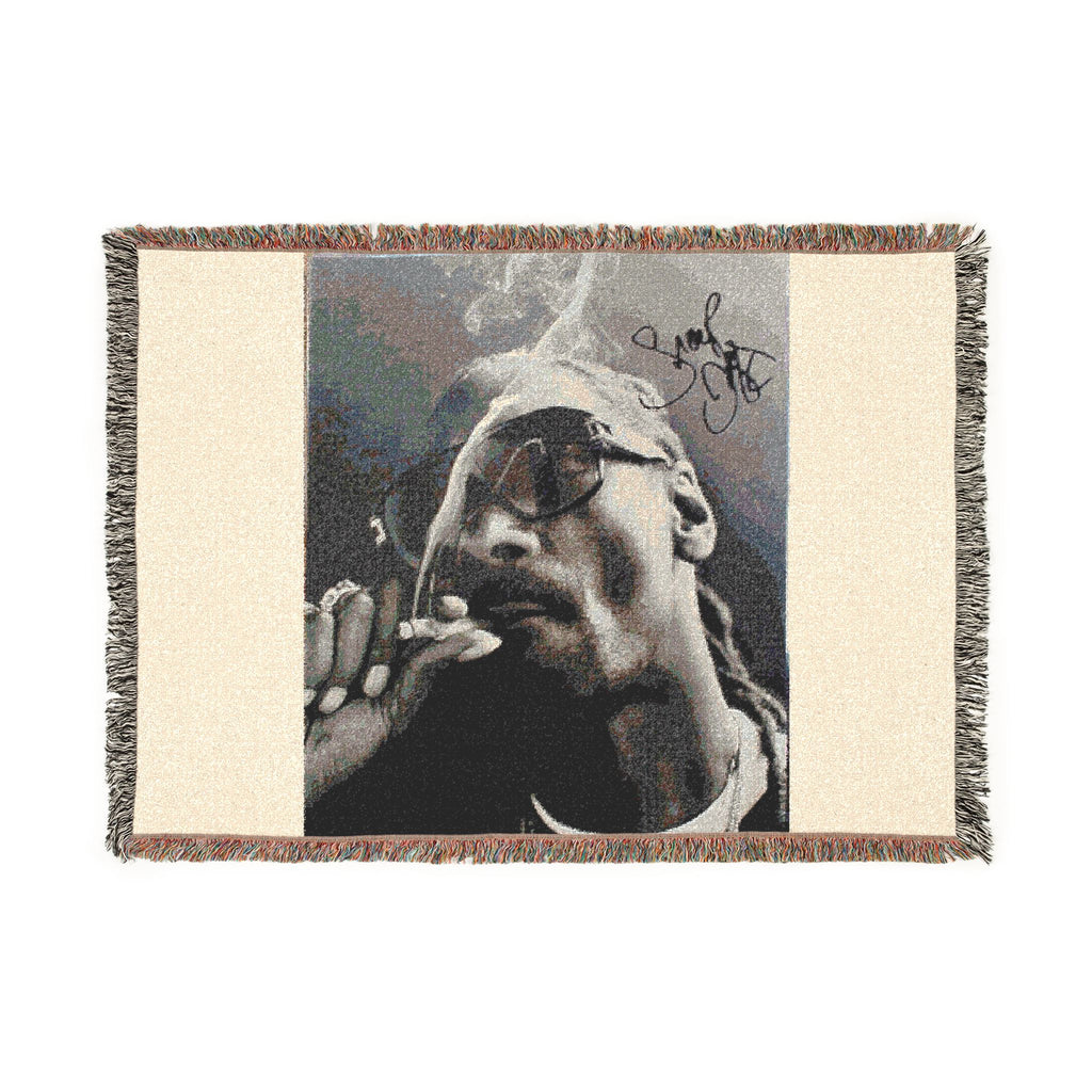 Woven Blanket — Retro Smoke Portrait Throw Blanket